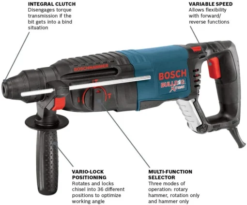Bosch 11255VSR Bulldog Xtreme 1" SDS-Plus Rotary Hammer - Image 2